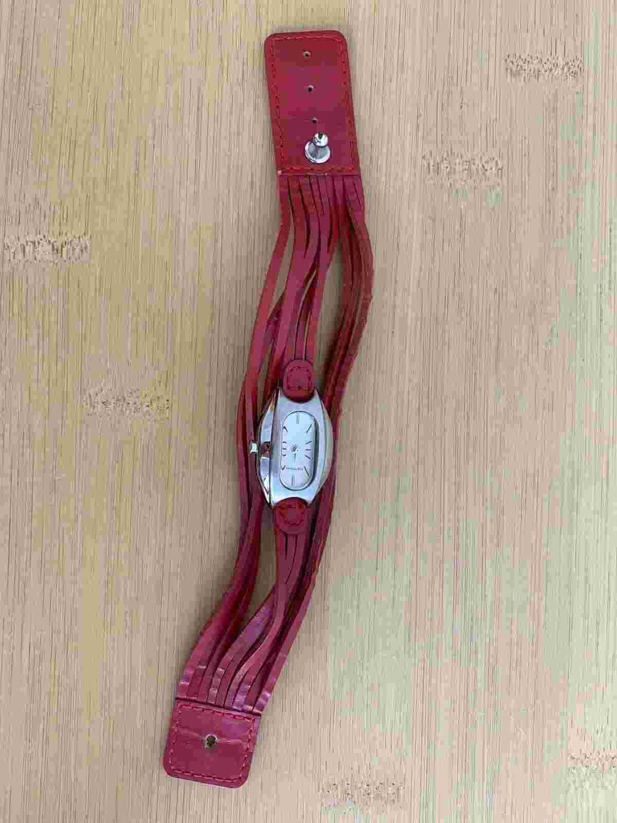 TOKYObay Angel Red Leather Multi-strand Oval Watch