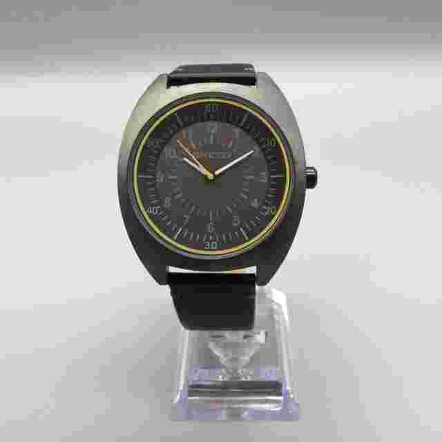 Breed Watch Men 42mm Gunmetal Silver Tone Black Leather Band New Battery