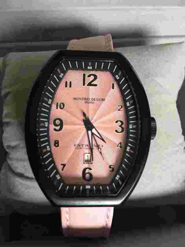 Montres De Luxe Watch Estremo Ladys Steel Sunray pink Dial Date EXL A 8304 new