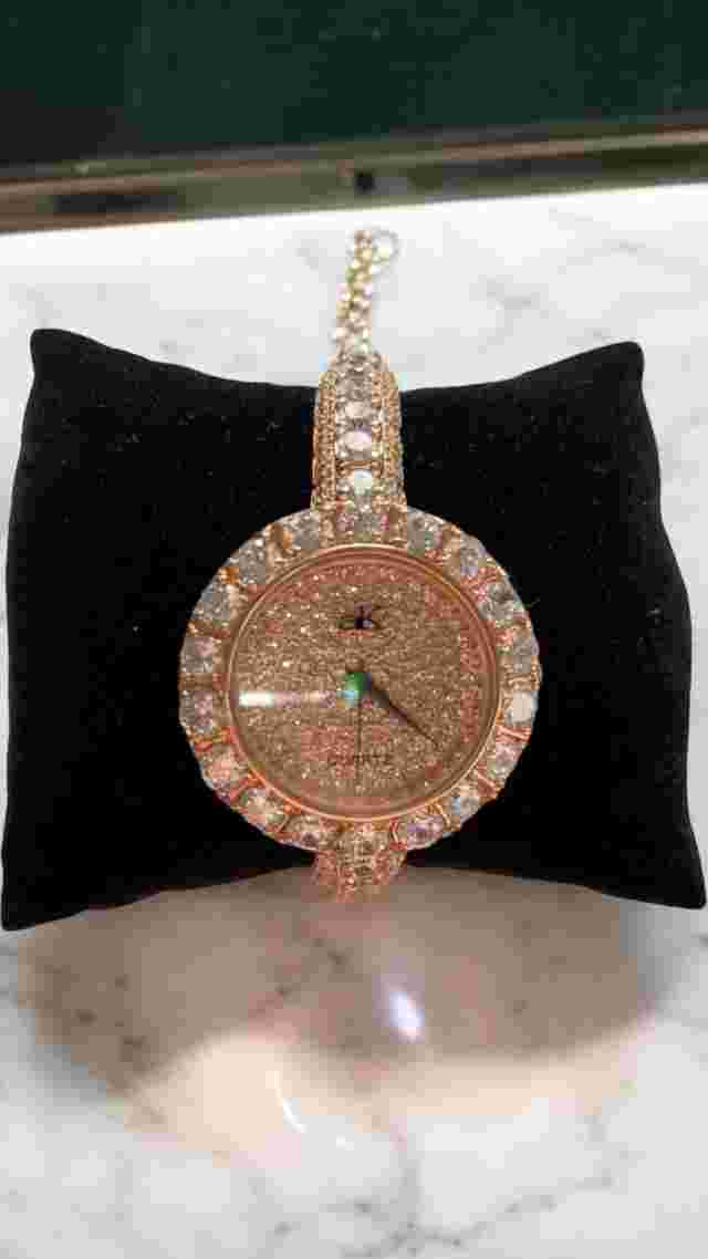 ADEE KAYE womens Swarovski crystal watch Rose Gold Toned Wristwatch Bling Time