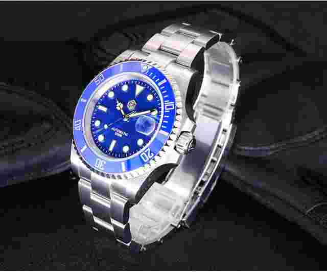 NEW San Martin SN019-G Blue 41mm Water Ghost Automatic Diver Watch Ceramic Bezel