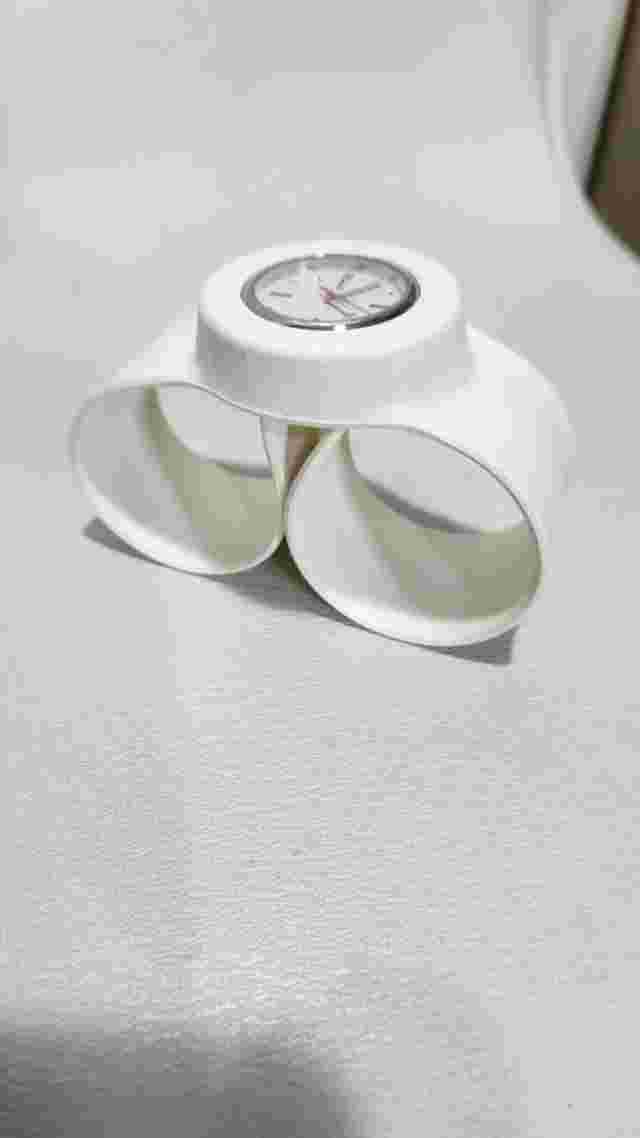 Rumba Watch White Slap On Band with White Face & new Battery (Working No Issues)