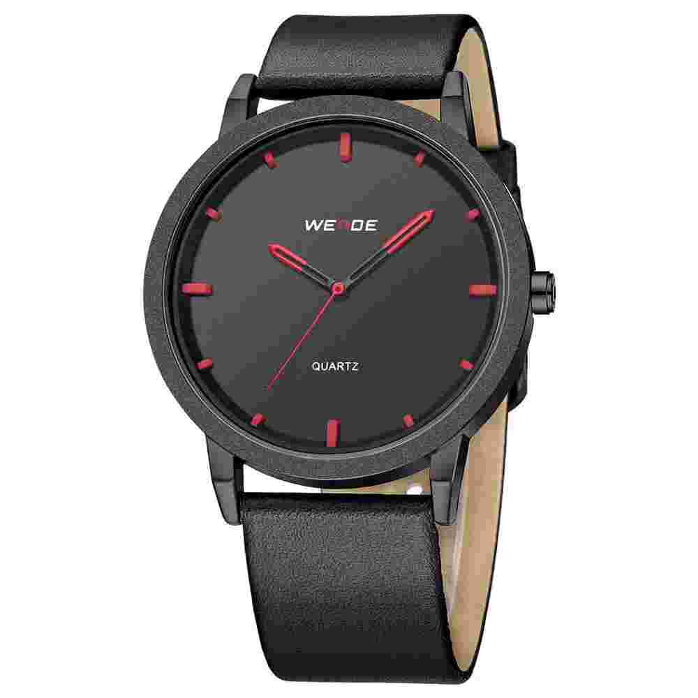 Weide WD001 Mov. Men's Watch Japanese ORIGINAL Genuine Red Leather Strap