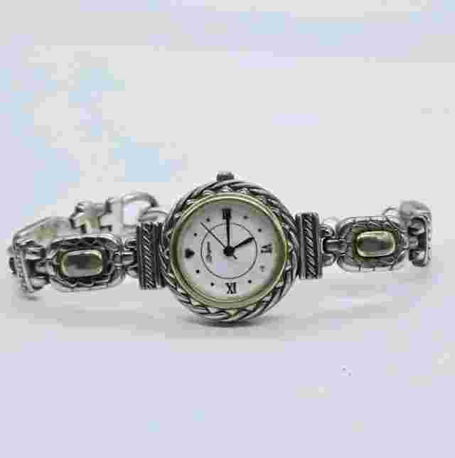 Brighton Nantucker Watch Two tone Gold & Silver Bracelet Band New Battery 9 in