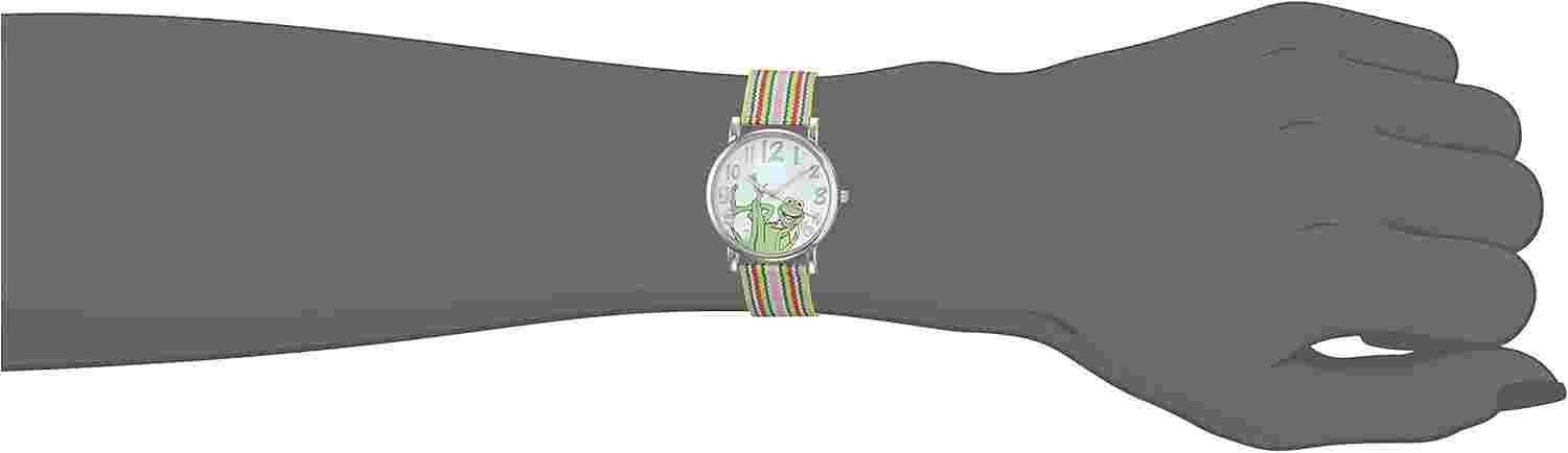 Accutime Muppets Women'S MU1010 Kermit the Frog Dial Multi-Color Watch with Fabr