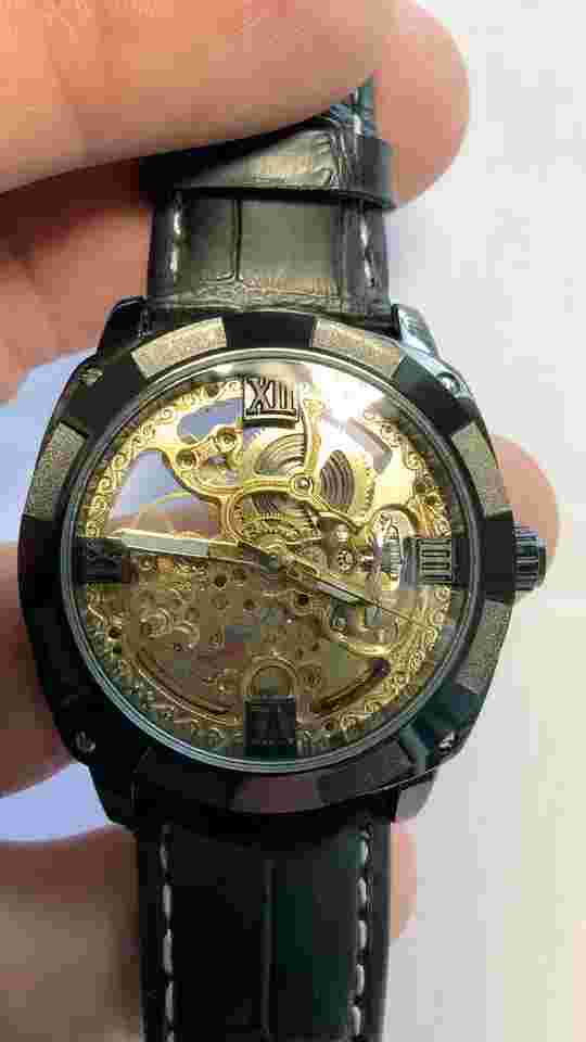 Forsining Mens Skeleton Mechanical Waterproof Luxury Watch Leather Gift Idea