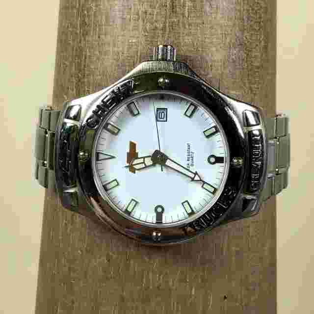 Chevrolet Men TX0298 Date Silver Tone Stainless Steel Quartz Watch 8"