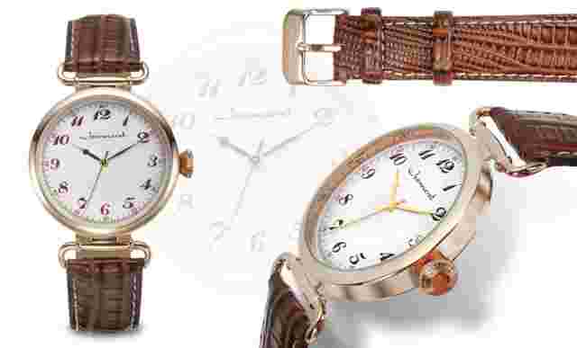 NEW Jeanneret 14057 Theodora Collection Brown/Tan Ladies Casual Leather Watch