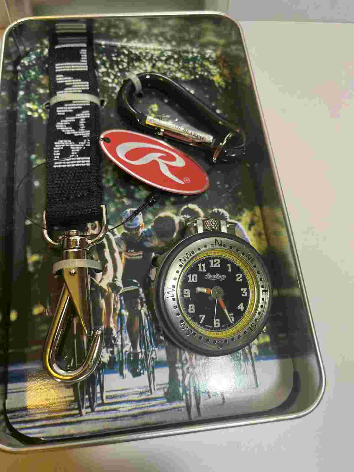 Rawlings Sport Pocket Watch On Carabiner With Lanier - New In Tin