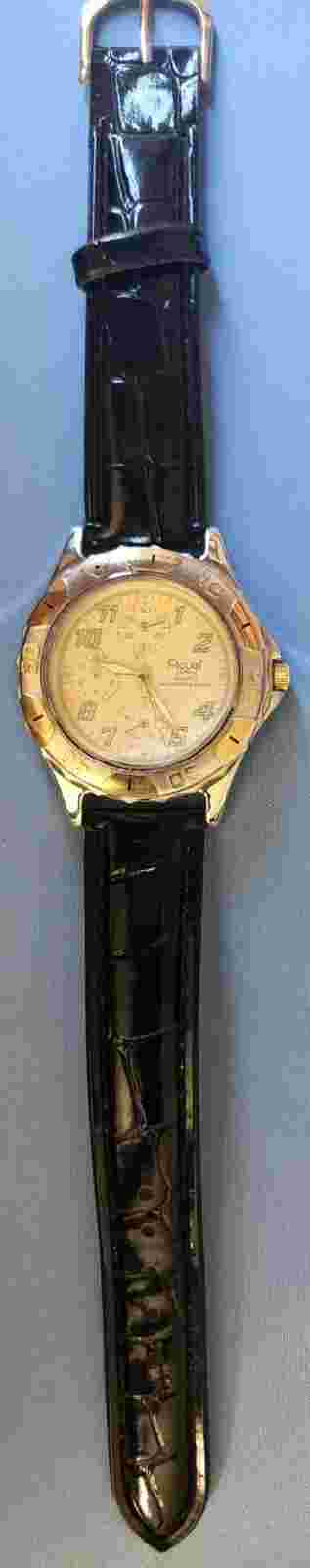 Vintage Acuet Watch Japan Movement Rotating Bezel  New Battery