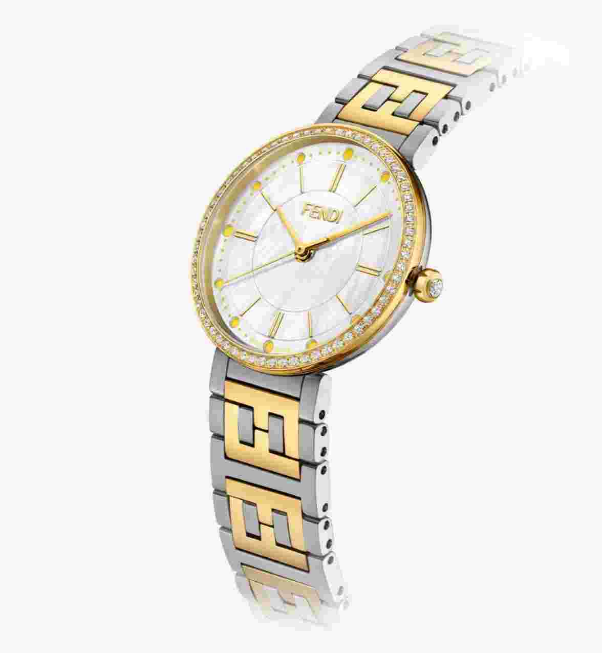 Forever Fendi Watch Black-gold Forever 29 Mm - with FF Logo Bracelet Watch 2750