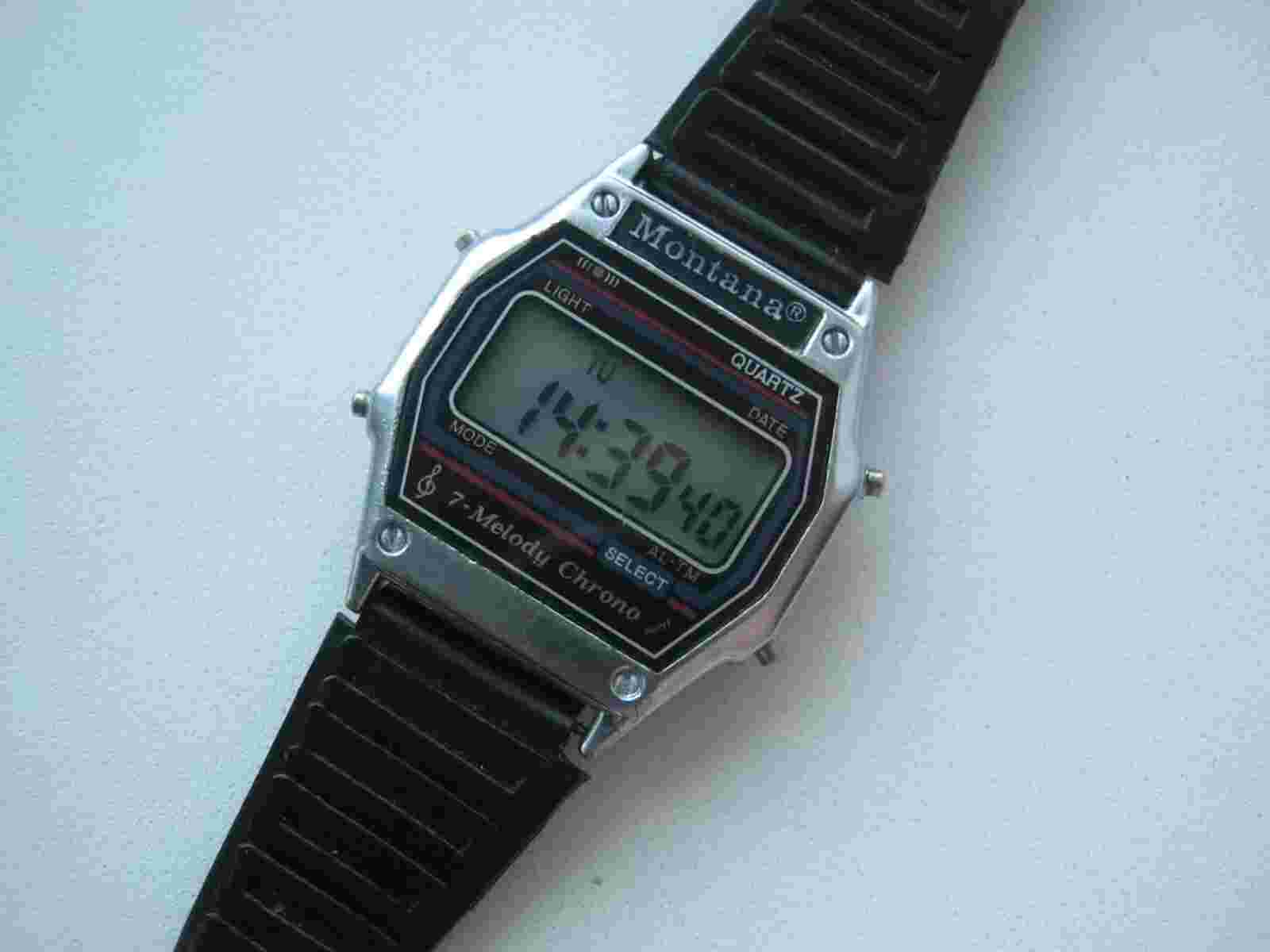 Vintage Wrist Watch Montana Quartz Digital 7 Melody Alarm  (64)