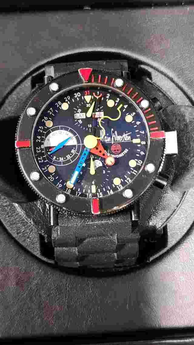 Alain Silberstein Kronomarine Triple Calendar Moonphase Chronograph Wristwatch