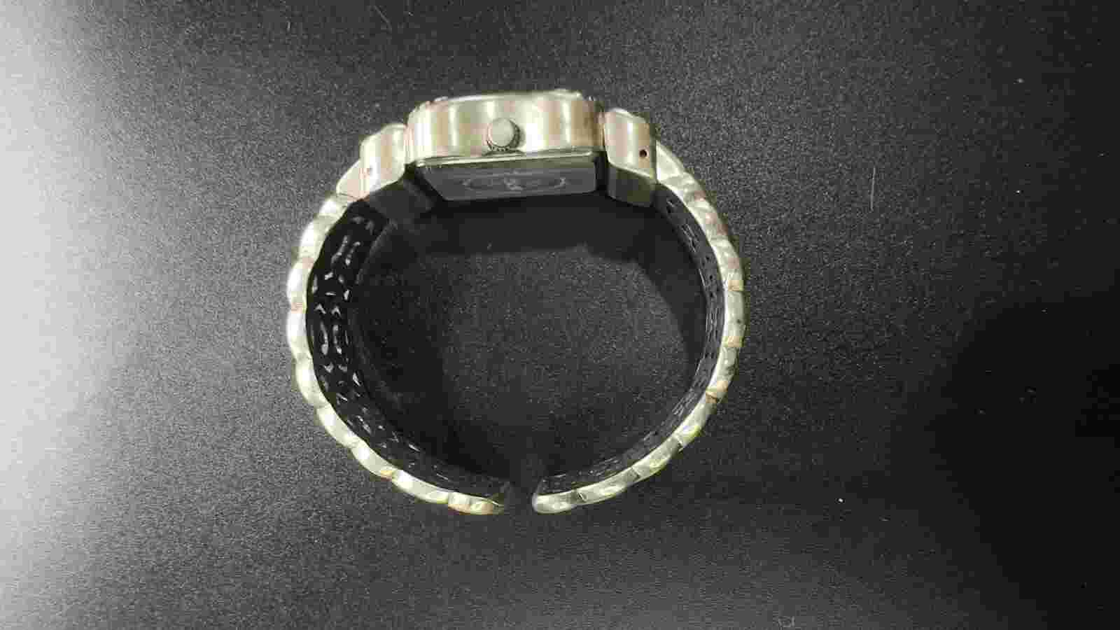 JEAN PAUL SILVER TONE CLAMPER BRACELET JAPAN MOVEMENT WATCH