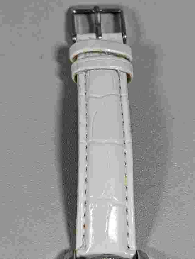 Bass Pro Shops White Dial Round Crystal Accent Silver Tone Case White Band Watch