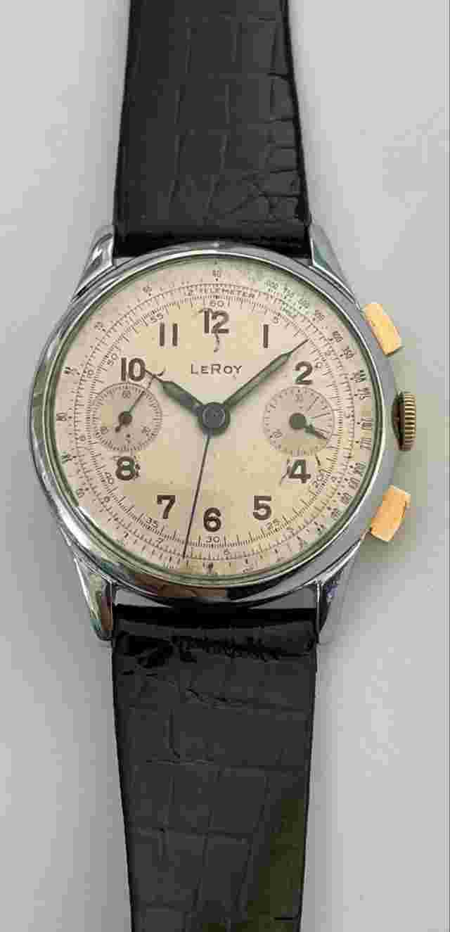 Vintage LEROY Chronograph Watch Working Leroy RARE Chronograph