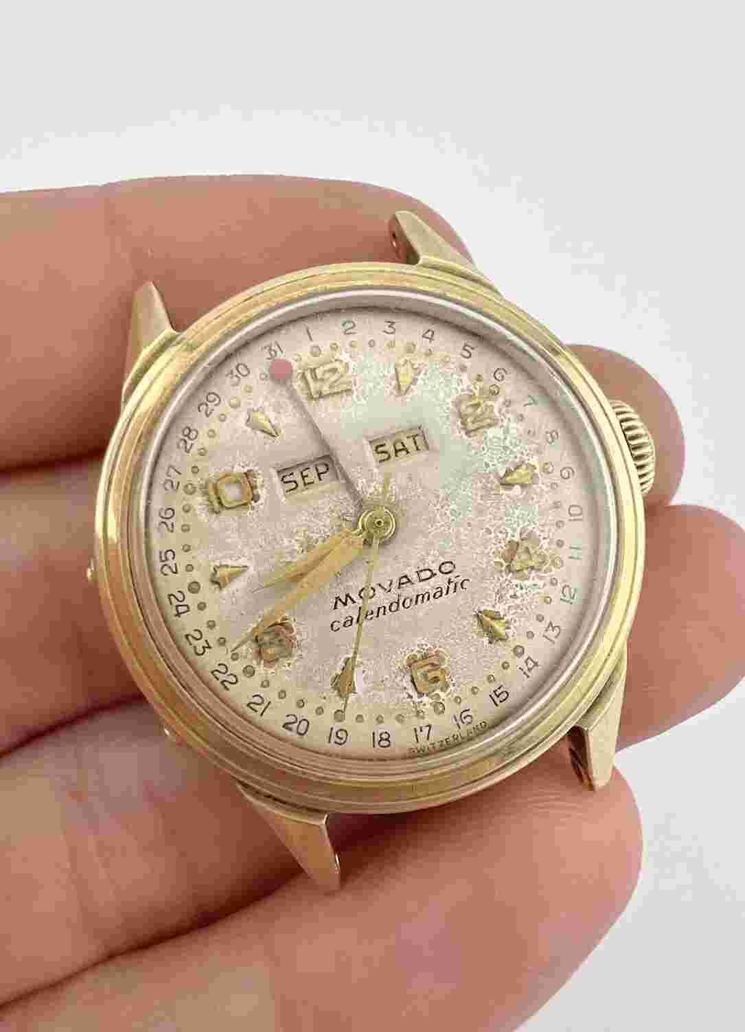 Movado Calendomatic Ref. 46351 Triple Date 14K Gold