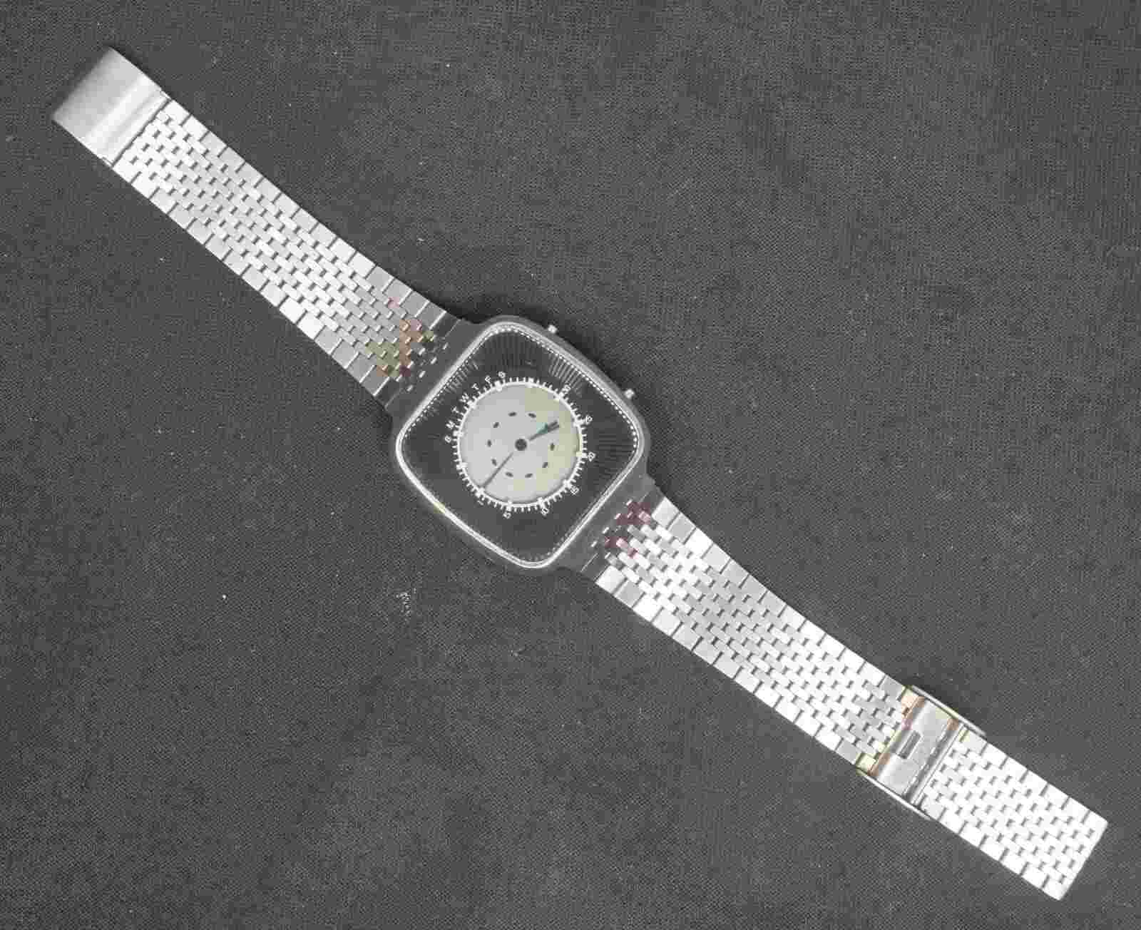 RARE! Vintage 1978 Texas Instruments Starburst Digital Analog Mens Watch - Works