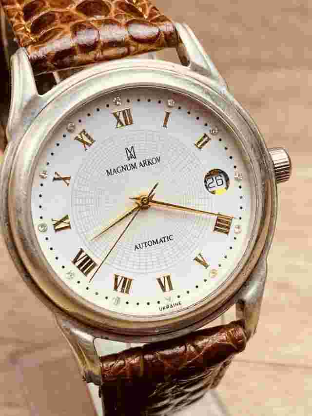 3Я47 Men's silver Automatik ETA watch Magnum Arkov. Silver 925, Ukraine #6623