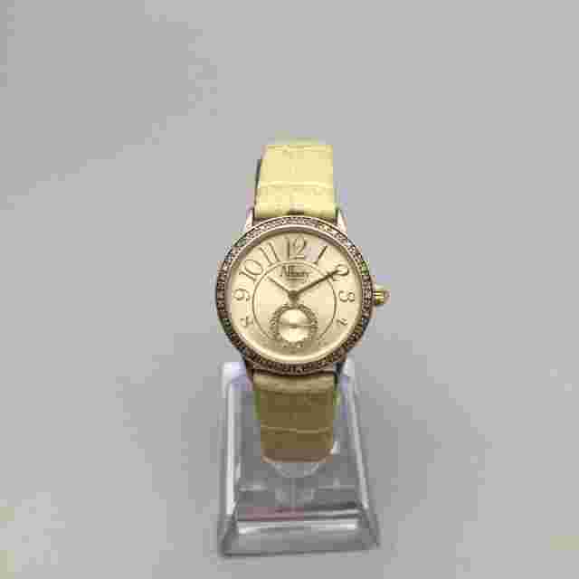 Affinity Diamonds Watch Women 26mm Gold Tone Sterling Silver Leather New Battery