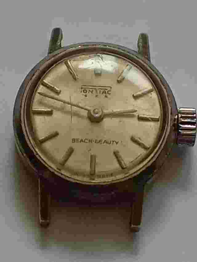VINTAGE Rare Swiss made PONTIAC BEACH BEAUTY watch women lady's FHF 77