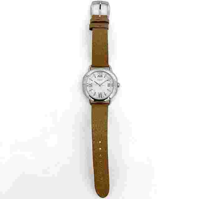 Fendi Selleria 80200M Bracelet Watch Quartz Shell Dial White Leather Women's