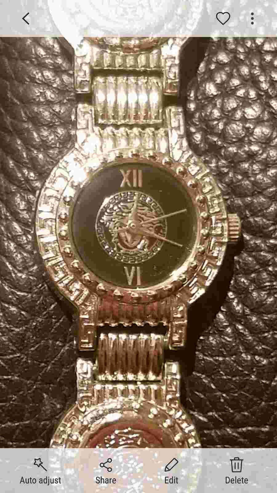 Gianni Versace Signature Medusa coin 10K white gold plated G10 Swiss made watch