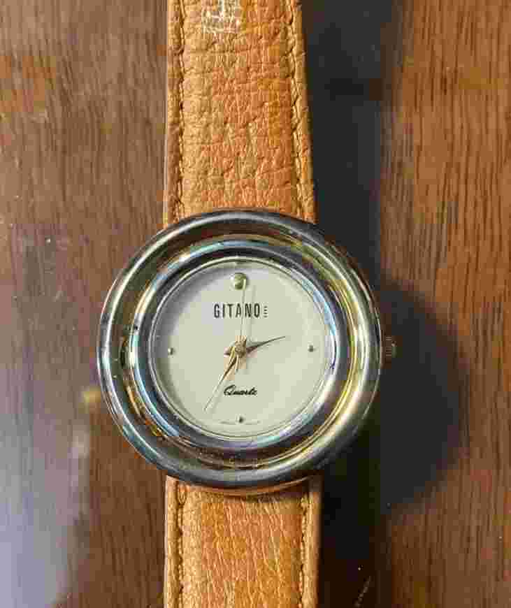 Vintage Women’s Gitano Arabic Roman Watch - Brown Leather Band - New Battery