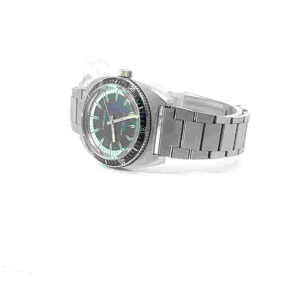 Caravelle 1973 Devil Diver Watch Vintage Black & White Dial Stainless Mens 666ft