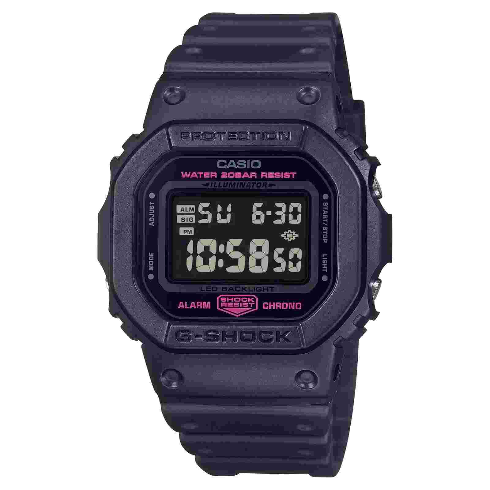 G-Shock DW5600 Digital Black Pink Ribbon Men's Watch -