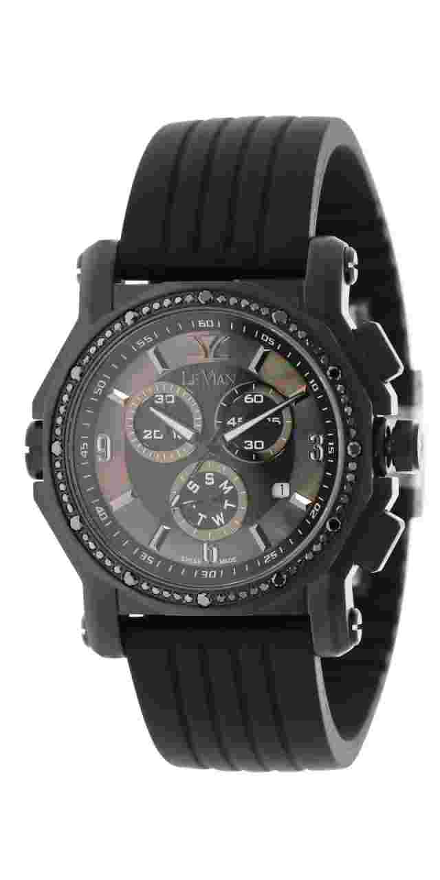 LeVian watch featuring Blackberry Diamonds in Stainless Steel with Rubber Strap