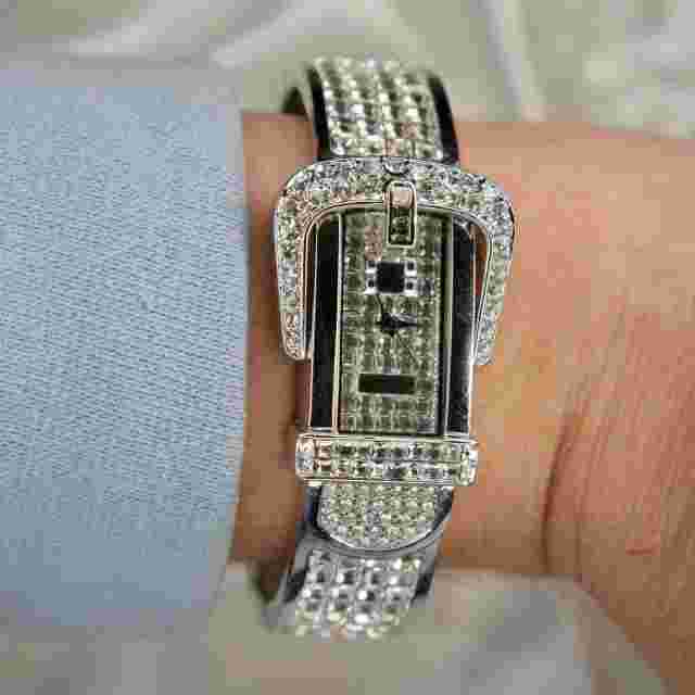 Women’s Victoria Wieck silver clasp/bangle hinge style watch