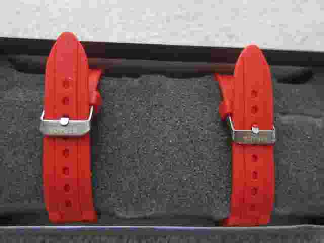 Brand New Womens Strada Red Silicone Band & Crystal Bezel Quartz Watch