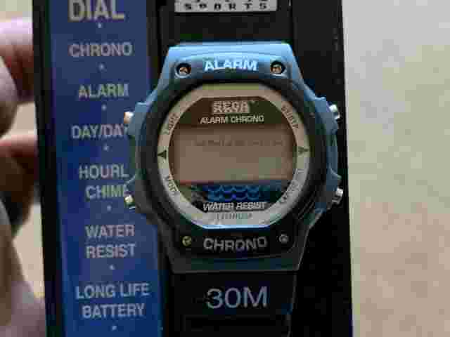 VINTAGE SEGA SPORTS GLOW DIAL WRIST WATCH NEW OLD STOCK NOS GENESIS #18