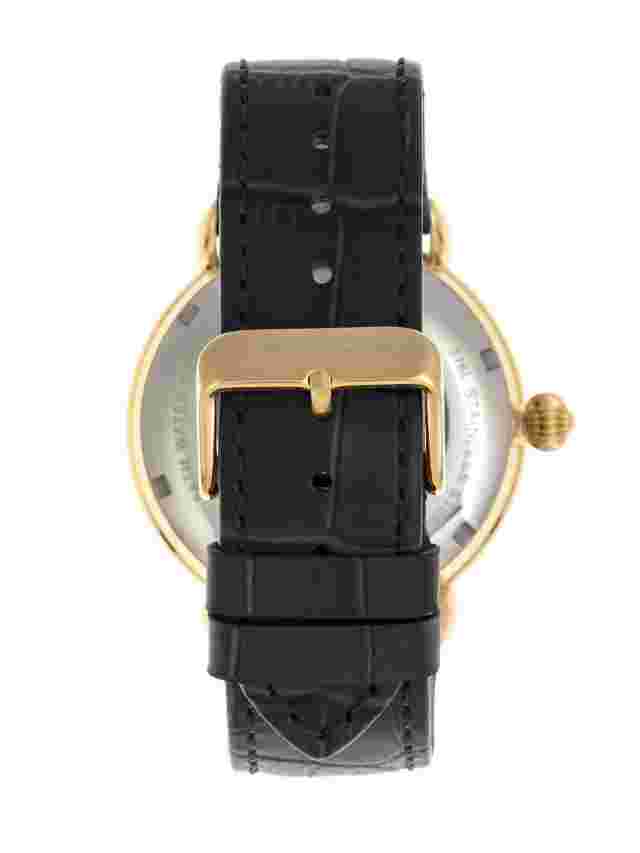 Heritor Mattias Automatic Black Leather Men's Watch with Date Indicator HR8404