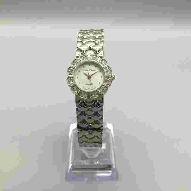 Cote D'Azur Watch Women 24mm Crystal Silver Tone Bling New Battery 7.5"