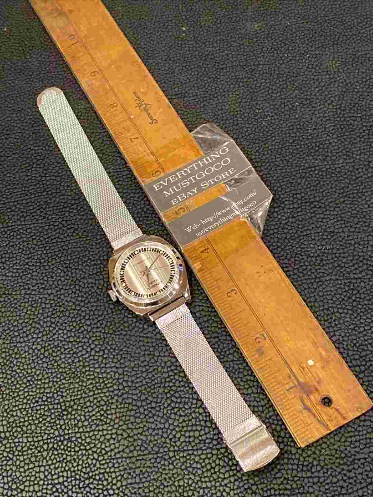 Mens Kronotron Electra Antimagnetic Auto Hong Kong Wristwatch Gemstone Markers