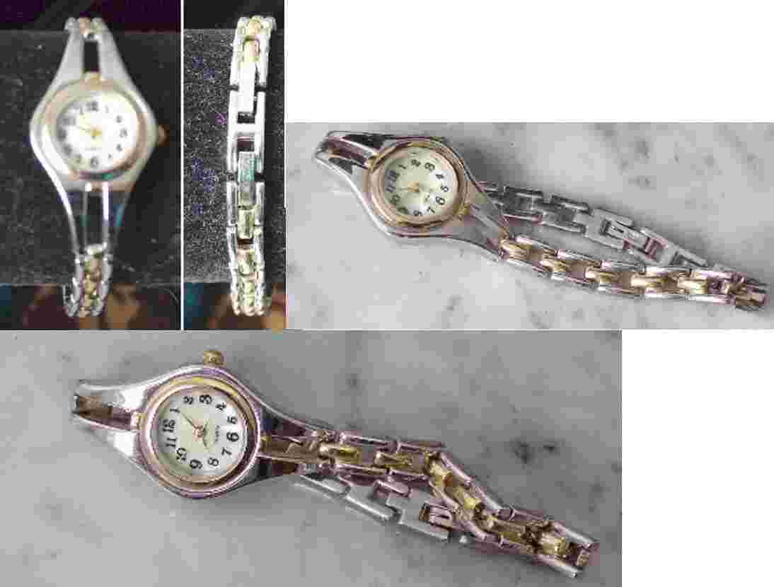 Women's Watch Quartz Silvertone & Goldtone Round JAPAN Movenent WS60507W SS Back