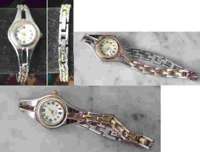 Women's Watch Quartz Silvertone & Goldtone Round JAPAN Movenent WS60507W SS Back