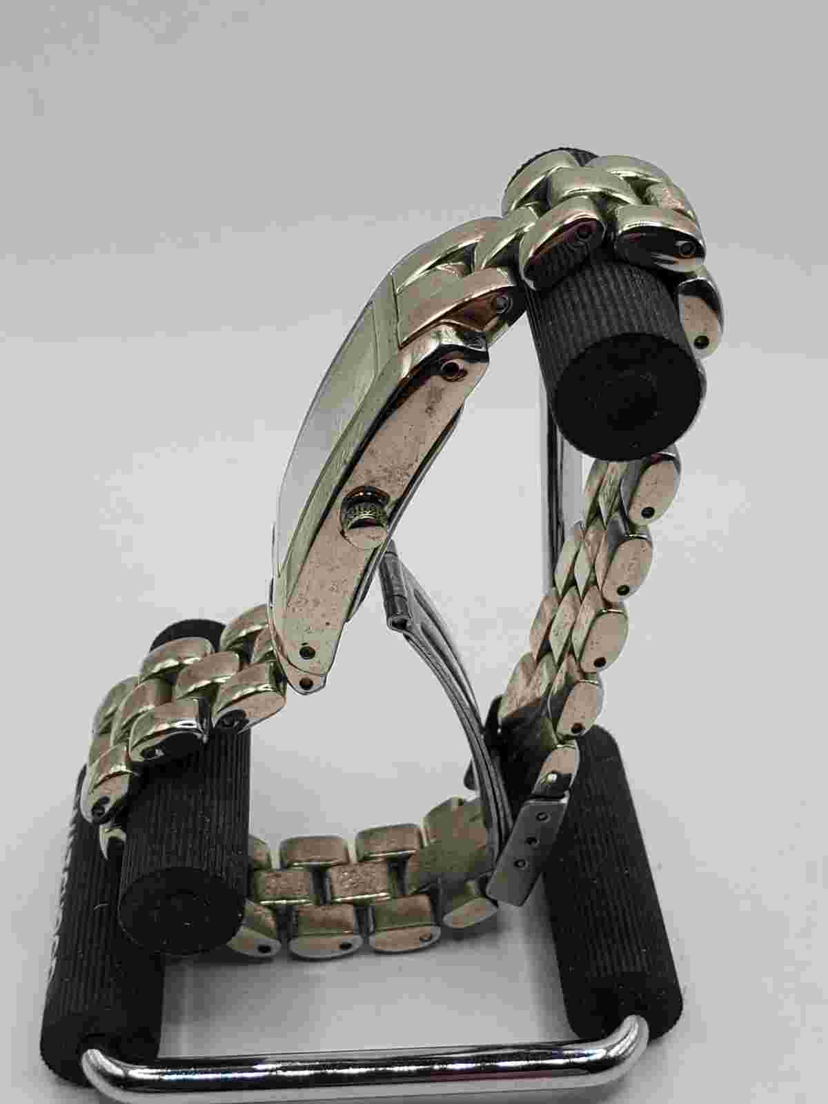 Hilton Ladies Fashion Quartz Watch 19mm Rectangle Silver Tone Bracelet Band