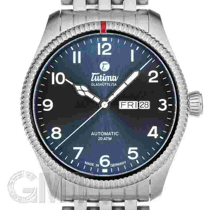 Tutima Grand Freeger Classic Wristwatches Blue Dial Men's Watch Automatic SS