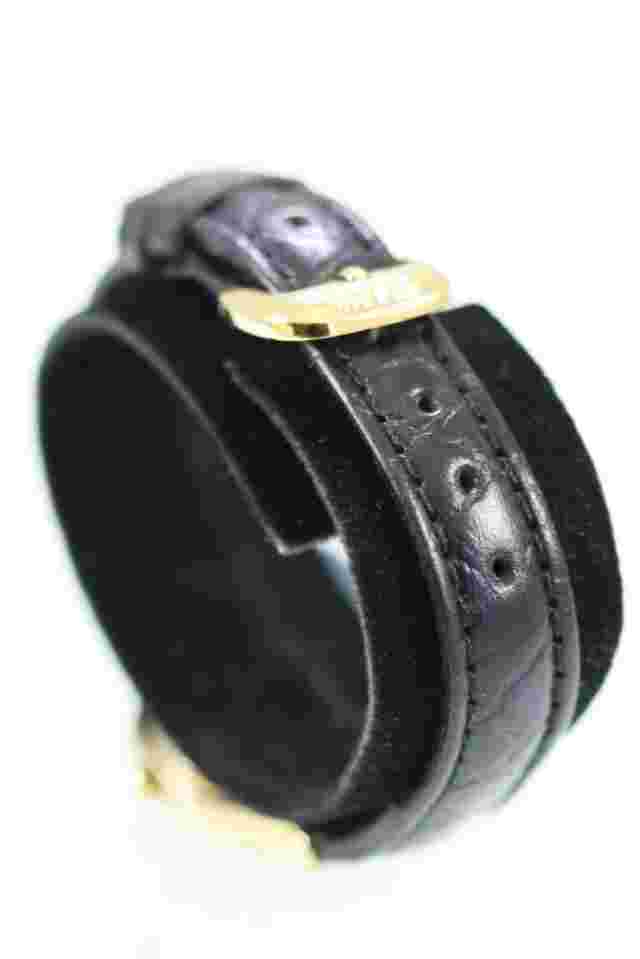 LA Express Watch Women Stainless Steel Gold Leather Black Water Res White Quartz