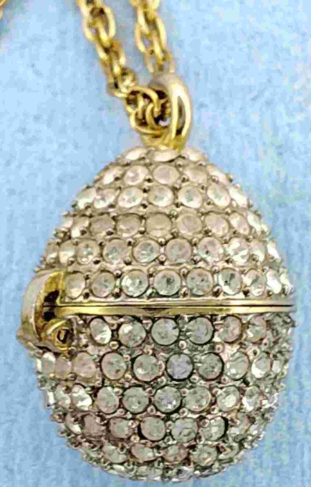 Ladies Works Xanadu 3D EGG Bling Peek a Boo Pendant Jewelry Necklace Watch lot