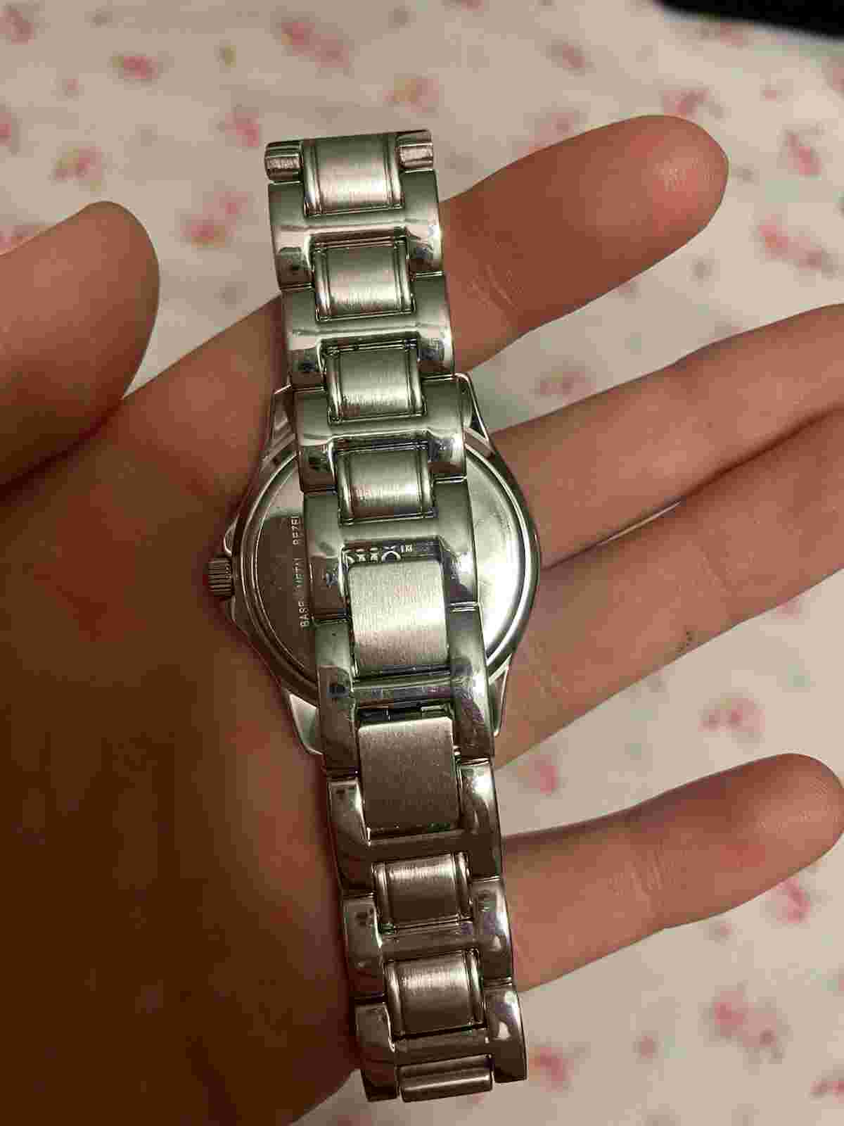 DMQ Cubic Zirconia Watch Ladies Silver Metal Band DQ 1183