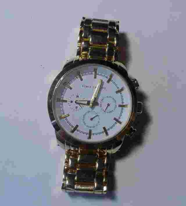 Vince Camuto Vc1122 White Dial Gold Steel Two Tone Men's Watch