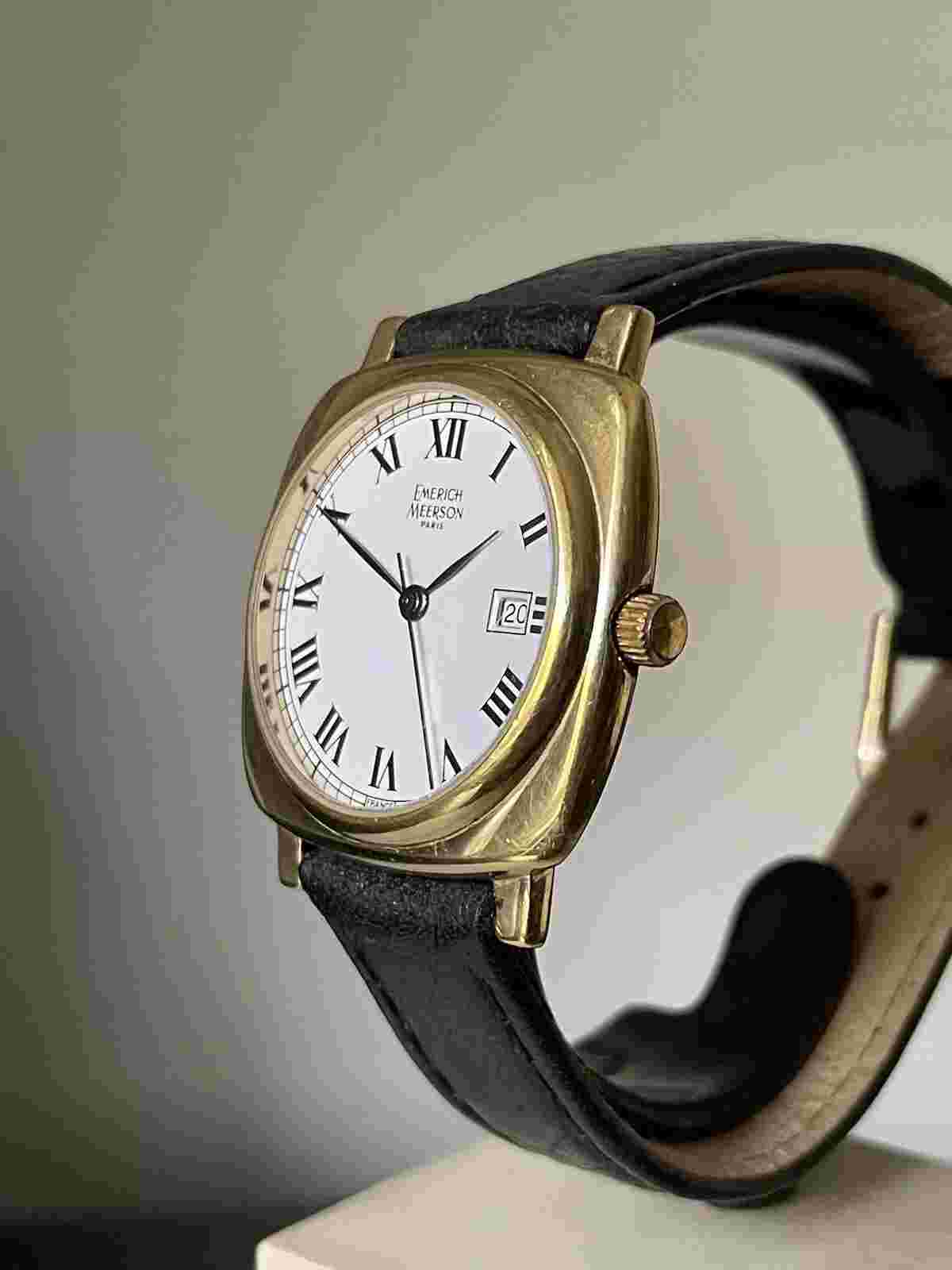 Emerich Meerson Gents Gold Plated Watch VGC