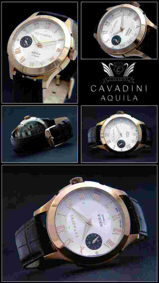 Hand - Wound Watch Men's Cavadini Unitas Swiss ETA-6497 Edelstahl-Rosé CV-1301