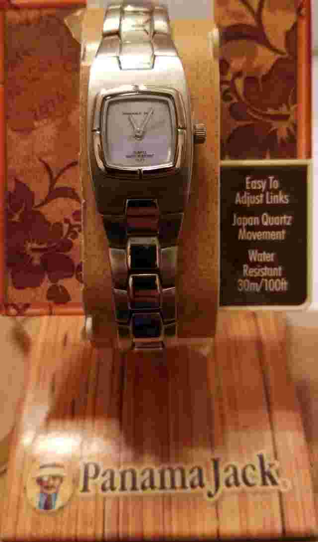 Panama Jack Women's Watch Silver Tone Band and Case New On Display Stand