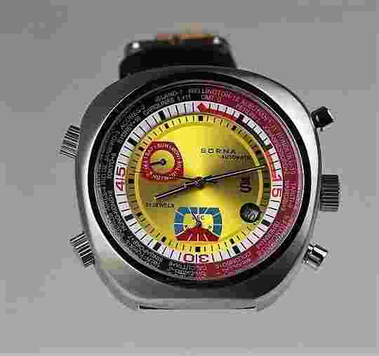 Sorna automatic watch yellow version leather strap NOS-Style unworn
