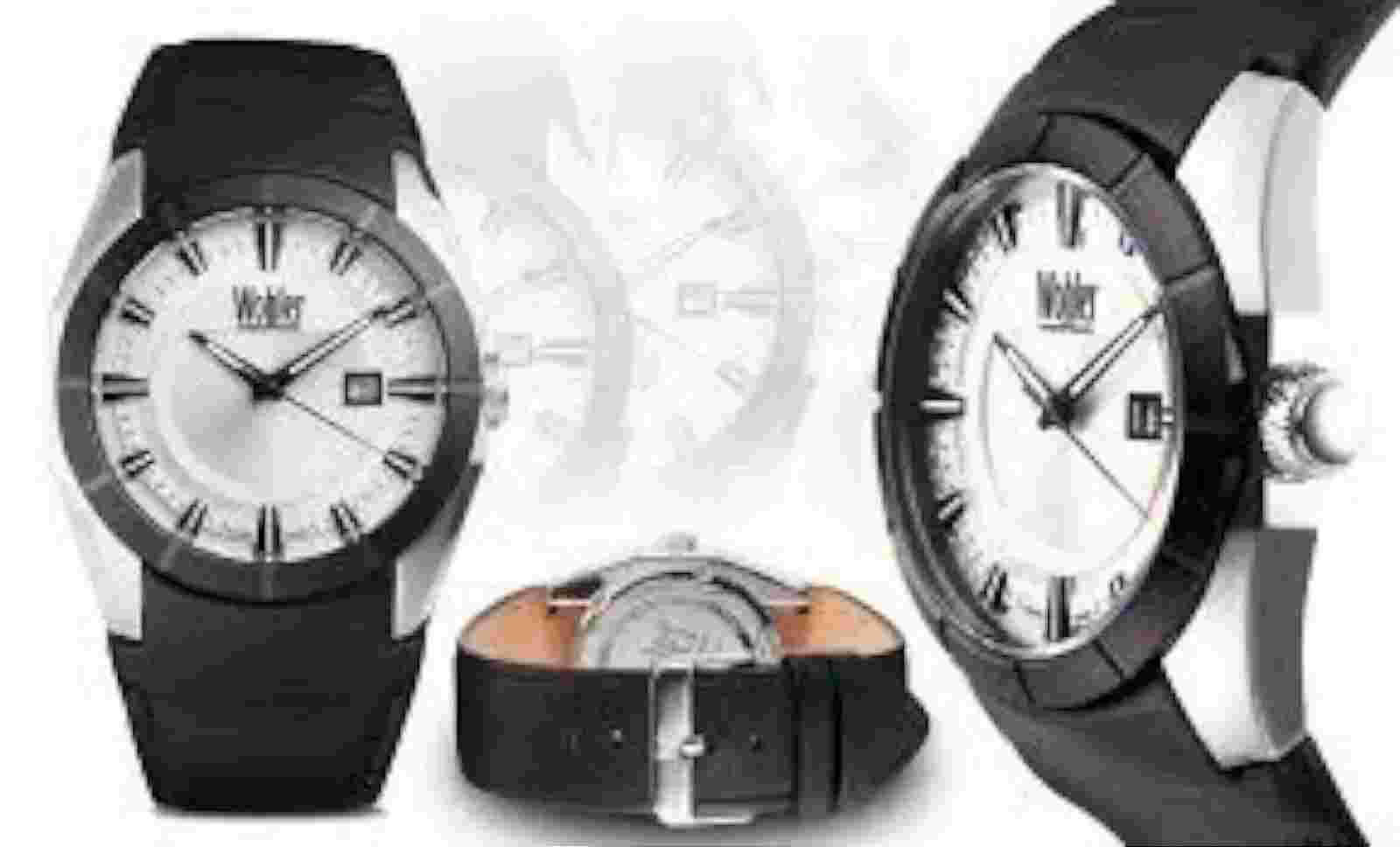 NEW Wohler 1291M Men's Swiss Made Adorno Collection Silver/Black Casual Watch